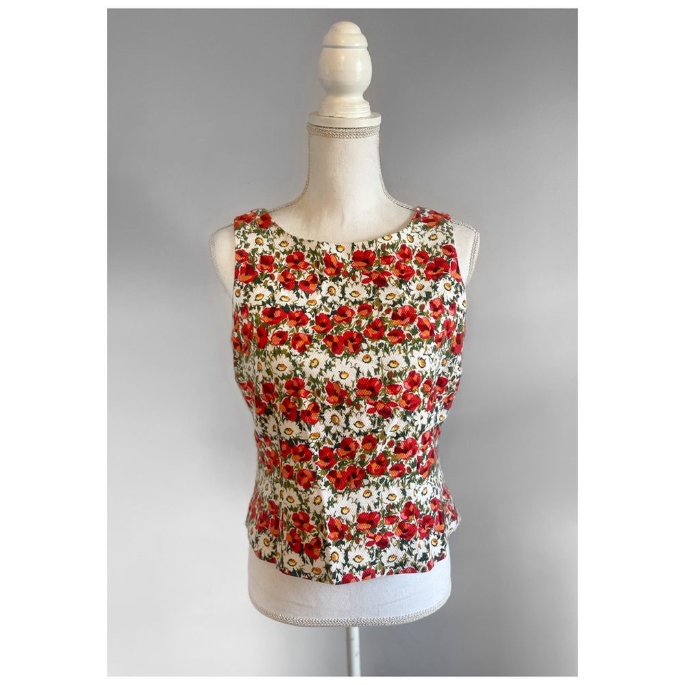 VINTAGE | Floral Print Tea Blouse - Picture 2 of 4